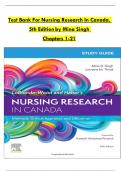 Test Bank For Nursing Research In Canada&comma;  5th Edition by Mina Singh  Chapters 1-21