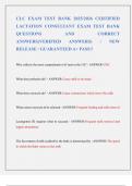 CLC EXAM TEST BANK 2025/2026 CERTIFIED  LACTATION CONSULTANT EXAM TEST BANK  QUESTIONS AND CORRECT  ANSWERS(VERIFIED ANSWERS) / NEW  RELEASE / GUARANTEED A+ PASS!!