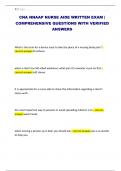 CNA NNAAP NURSE AIDE WRITTEN EXAM &vert; COMPREHENSIVE QUESTIONS WITH VERIFIED ANSWERS