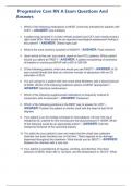  Progressive Care RN A Exam Questions And Answers