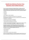 Health Care Delivery Practice Test Questions And Verified Answers&period;