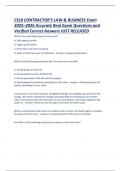 CSLB CONTRACTOR'S LAW & BUSINESS Exam 2025&ndash;2026 Accurate Real Exam Questions and Verified Correct Answers JUST RELEASED&period;pdf