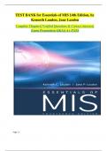 Test Bank for Essentials of MIS&comma; 14th Edition&comma; Kenneth C&period; Laudon Jane P&period; Laudon&period; All 12 Chapters&period;