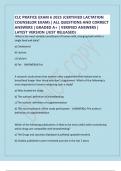 CLC PRATICE EXAM 6 2025 &lpar;CERTIFIED LACTATION COUNSELOR EXAM&rpar; &vert; ALL QUESTIONS AND CORRECT ANSWERS &vert; GRADED A&plus; &vert; VERIFIED ANSWERS &vert; LATEST VERSION &lpar;JUST RELEASED&rpar;