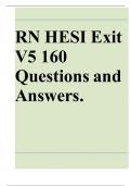  RN HESI Exit Exam V5 &ndash; 160 Questions and Answers &ndash; Complete Exam Preparation