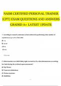 NASM CERTIFIED PERSONAL TRAINER &lpar;CPT&rpar; EXAM QUESTIONS AND ANSWERS GRADED A&plus; LATEST UPDATE