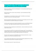 Project Portfolio Management Certification Exam Questions and Answers Verified