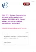 WGU C716 Business Communication Questions And Answers Latest Updates 2025&sol;2026 With Correct Answers 100&percnt; With Complete Solutions Pass Guaranteed