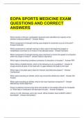 EOPA SPORTS MEDICINE EXAM QUESTIONS AND CORRECT ANSWERS 