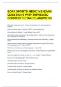 EOPA SPORTS MEDICINE EXAM QUESTIONS WITH REVIEWED CORRECT DETAILED ANSWERS 