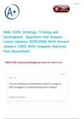 WGU D353 Strategic Training and Development  Questions And Answers Latest Updates 2025&sol;2026 With Correct Answers 100&percnt; With Complete Solutions Pass Guaranteed