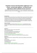 Virginia Commercial Pesticide Applicator Core Exam &ndash; 2025&sol;2026 Edition &ndash; 100 Real Exam Questions with Verified Correct Answers