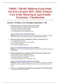 NR601 &sol; NR-601 Midterm Exam Study Set Q & A &lpar;Latest 2025 &sol; 2026&rpar;&colon; Primary Care of the Maturing & Aged Family Practicum - Chamberlain