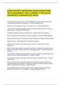EOPA SPORTS MEDICINE EXAM QUESTIONS WITH REVIEWED 100&percnt; CORRECT DETAILED ANSWERS GUARANTEED PASS