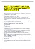 BIWS TESTED EXAM QUESTIONS WITH VERIFIED ANSWERS LATEST UPDATE&excl;&excl;PASSED&excl;&excl;