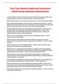Post Test- Mental Health And Community Health Issues Questions And Answers&period;