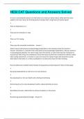 HESI CAT Questions and Answers Solved