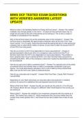 BIWS DCF TESTED EXAM QUESTIONS WITH VERIFIED ANSWERS LATEST UPDATE 
