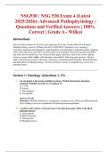 NSG530 &sol; NSG 530 Exam 4 &lpar;Latest 2025&sol;2026&rpar;&colon; Advanced Pathophysiology &vert; Questions and Verified Answers &vert; 100&percnt; Correct &vert; Grade A - Wilkes