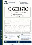 GGH3702 Assignment 1 &lpar;QUALITY ANSWERS&rpar; Semester 2 2026