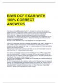 BIWS DCF EXAM WITH 100&percnt; CORRECT ANSWERS 