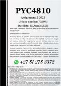 PYC4810 Assignment 2 (COMPLETE ANSWERS) 2025 - DUE 15 August 2025