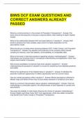 BIWS DCF EXAM QUESTIONS AND CORRECT ANSWERS ALREADY PASSED 