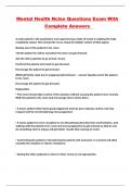 Mental Health Nclex Questions Exam With Complete Answers 
