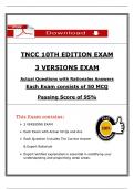 TNCC 10th Edition Exam &ndash; 3 Versions &vert; Actual Questions and Answers with Rationales &vert; &lpar;2026 &sol; 2027&rpar; Nursing Practice Test