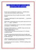IPMBA POLICE CYCLIST COURSE TEST QUESTIONS AND ANSWERS