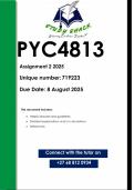 PYC4813 Assignment 2 &lpar;QUALITY ANSWERS&rpar; 2025