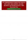 ATI COMPREHENSIVE PREDICTOR EXAM for  2025 &lpar;2025-2026 UPDATE&rpar; with 500&plus;  Questions and Verified Answers&comma; 100&percnt;  Guarantee Pass