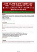 ATI RN COMPREHENSIVE PREDICTOR 2019  FORM E &lpar;2025-2026 UPDATE&rpar; with 180  Questions and Verified Rationalized Answers&comma;  100&percnt; Guarantee Pass