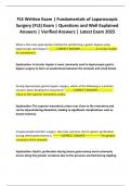 FLS Written Exam &vert; Fundamentals of Laparoscopic Surgery &lpar;FLS&rpar; Exam &vert; Questions and Well Explained Answers &vert; Verified Answers &vert; Latest Exam 2025