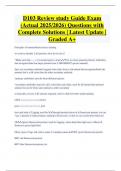 D103 Review study Guide Exam &lpar;Actual 2025&sol;2026&rpar; Questions with Complete Solutions &vert; Latest Update &vert; Graded A&plus;