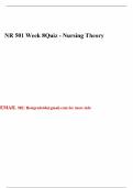 Chamberlain College of Nursing NR 501 Week 8 Quiz - Nursing Theory Questions And Answers Latest Updates 2025&sol;2026 With Correct Answers 100&percnt; With Complete Solutions Pass Guaranteed