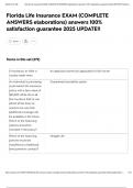 Florida Life Insurance EXAM &lpar;COMPLETE ANSWERS elaborations&rpar; answers 100&percnt; satisfaction guarantee 2025 UPDATE&excl;&excl;