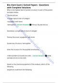 Bio chem Exam 2 Solved Papers - Questions with Complete Solutions&period;