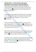 LETRS Units 5 - 8 Pre & Post Test Exam Questions and Answers &lpar;Solved Papers&rpar;&period;