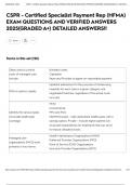CSPR - Certified Specialist Payment Rep &lpar;HFMA&rpar; EXAM QUESTIONS AND VERIFIED ANSWERS 2025&lpar;GRADED A&plus;&rpar; DETAILED ANSWERS&excl;&excl;