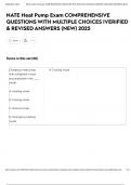 NATE Heat Pump Exam COMPREHENSIVE QUESTIONS WITH MULTIPLE CHOICES &vert;VERIFIED & REVISED ANSWERS &lpar;NEW&rpar; 2025