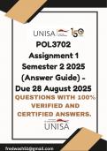 POL3702 Assignment 1 Semester 2 2025 &lpar;Answer Guide&rpar; - Due 28 August 2025