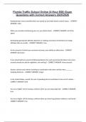 Florida Traffic School Online &lpar;4-Hour BDI&rpar; Exam Questions with Correct Answers 2025&sol;2026