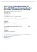 PATIENT CARE TECHNICIAN NATIONAL nursing skills TEST Exam 2025&ndash;2026 Accurate Real Exam Questions and Verified Correct Answers JUST RELEASED