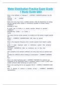 Water Distribution Practice Exam Grade  1 Study Guide Q&A 