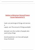 Solution to Edmentum Personal Finance Course Flashcards for EL