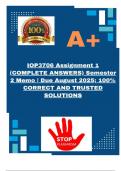 IOP3706 Assignment 1 &lpar;COMPLETE ANSWERS&rpar; Semester 2 Memo &vert; Due August 2025&semi; 100&percnt; CORRECT AND TRUSTED SOLUTIONS