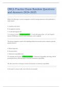 CMCA Practice Exam Random Questions and Answers 2024-2025