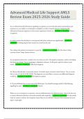 Advanced Medical Life Support AMLS Review Exam 2025-2026 Study Guide 