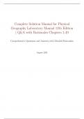 Complete Solution Manual for Physical  Geography Laboratory Manual 12th Edition  &vert; Q&A with Rationales Chapters 1-49